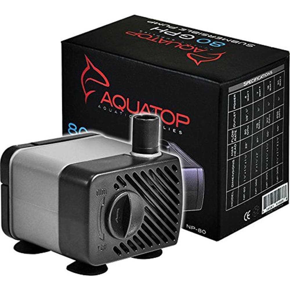 Aquatop NP-80 Aquarium Submersible Water Pump Black; Grey - Pet Supplies - Aquatop