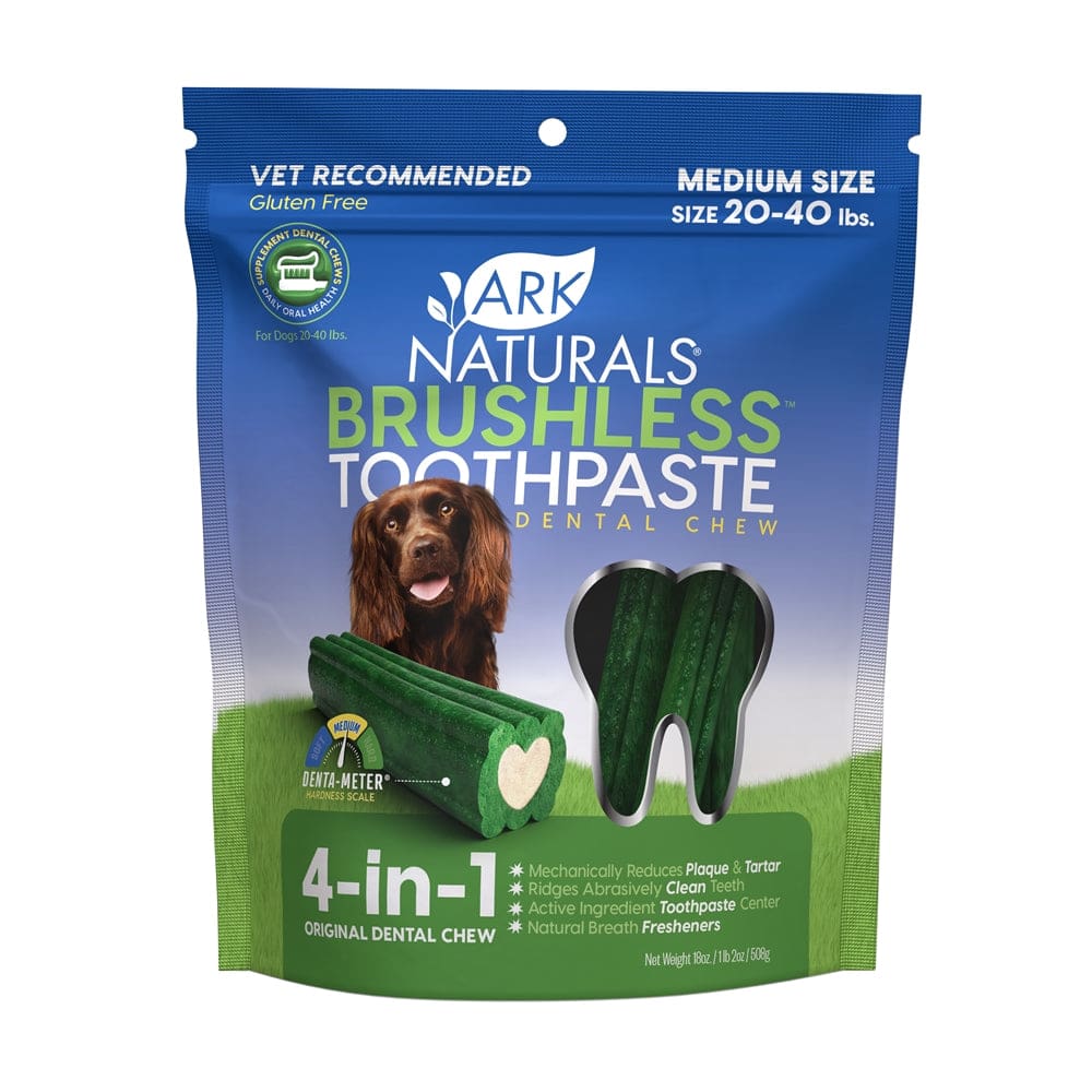 Ark Naturals Breath-Less Brushless Toothpaste Medium Dog Chews 18-Oz Bag - Pet Supplies - Ark Naturals
