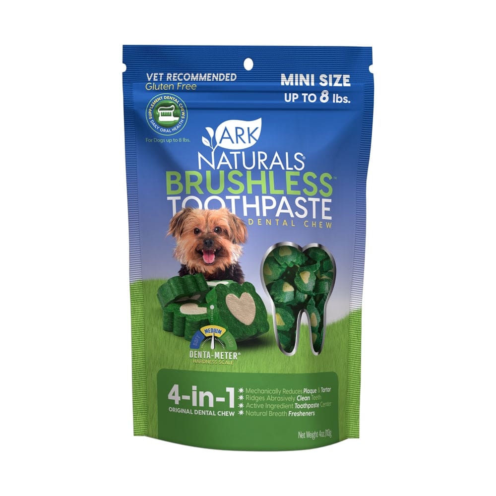 Ark Naturals Breath-Less Brushless Toothpaste Mini Dog & Cat Chews 4-Oz Bag - Pet Supplies - Ark Naturals
