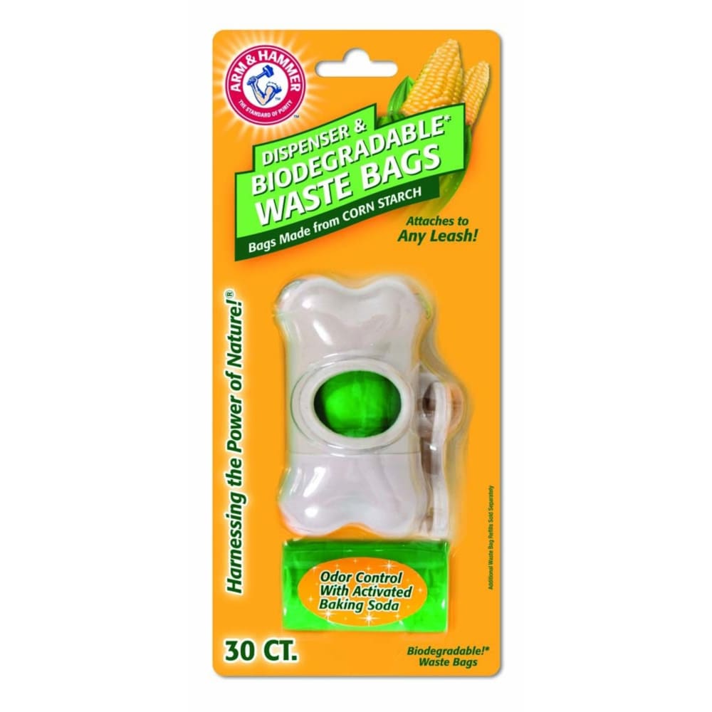 Arm and Hammer Bone Dispenser and Disposable Corn Starch Waste Bags White; Green One Size 30 Count - Pet Supplies - Arm & Hammer