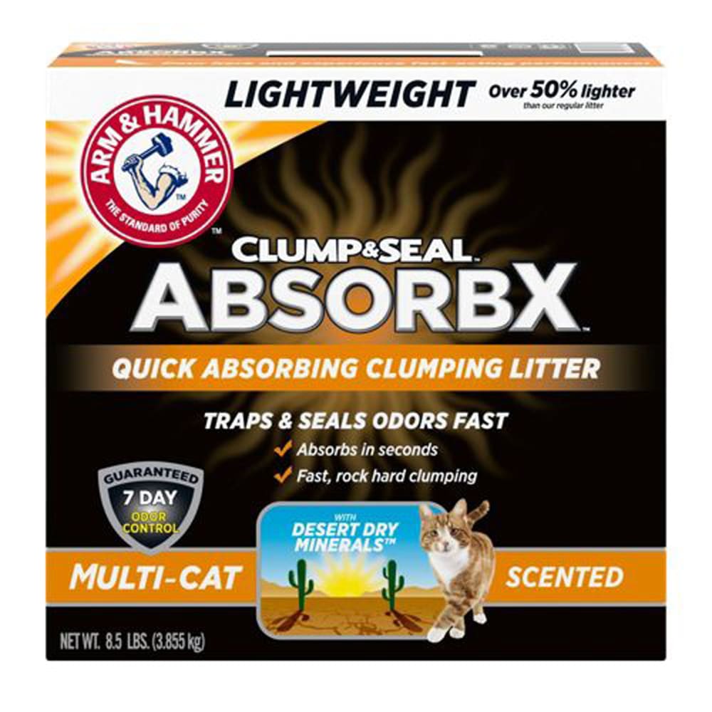 Arm and Hammer Clump and Seal AbsorbX Lightweight Multi-Cat Scented Litter 8.5lb - Pet Supplies - Arm & Hammer