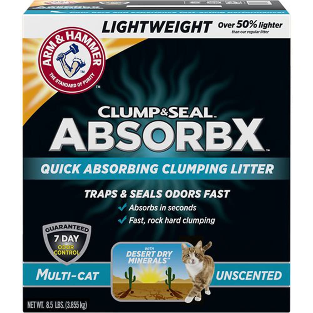 Arm and Hammer Clump and Seal AbsorbX Lightweight Multi-Cat Unscented Litter 8.5lb - Pet Supplies - Arm & Hammer