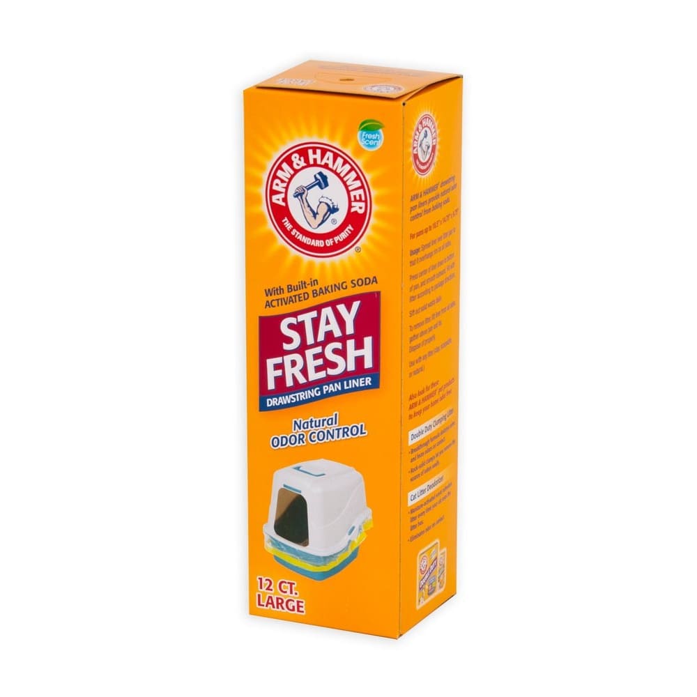 Arm & Hammer Drawstring Liner for Cat Litter Pan Clear 12 Count Large - Pet Supplies - Arm & Hammer