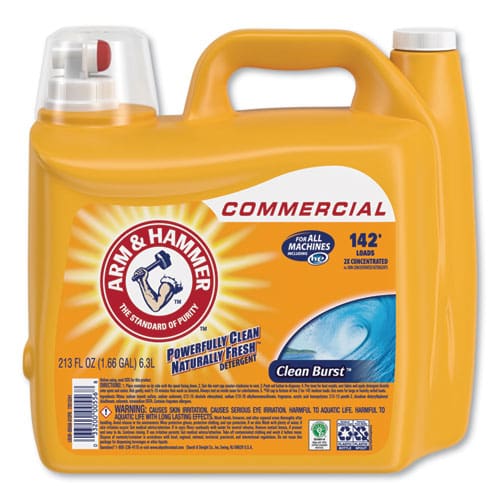Arm & Hammer Dual He Clean-burst Liquid Laundry Detergent 144.5 Oz Bottle 4/carton - Janitorial & Sanitation - Arm & Hammer™