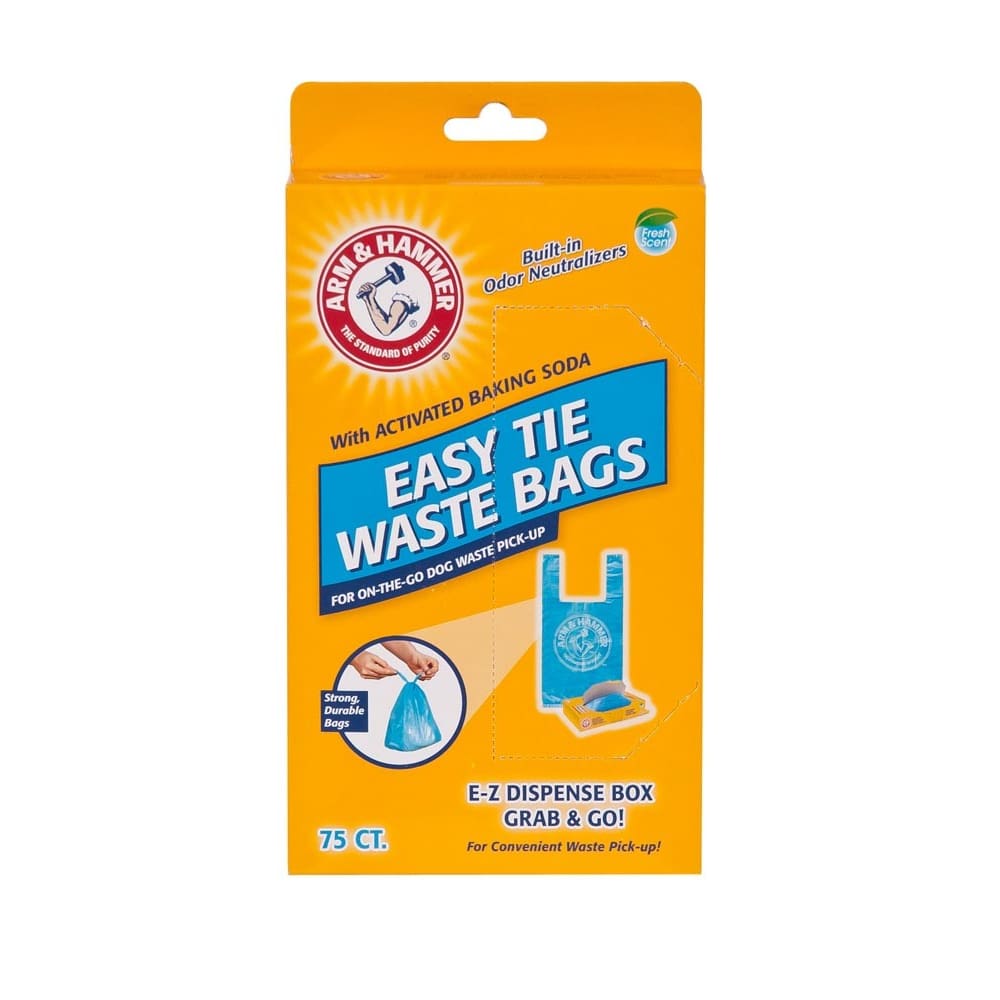 Arm & Hammer Easy-Tie Waste Bags Blue 75 Count - Pet Supplies - Arm & Hammer