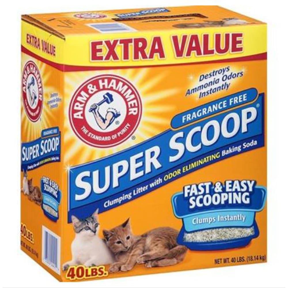 Arm & Hammer Super Scoop Clumping Unscented Cat Litter 40 lb - Pet Supplies - Arm & Hammer
