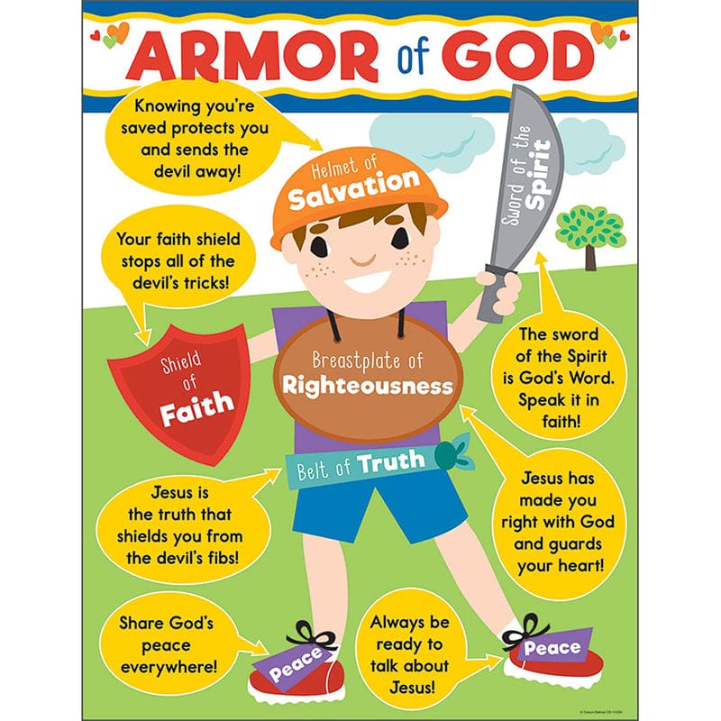 Armor Of God Chart (Pack of 12) - Inspirational - Carson Dellosa Education