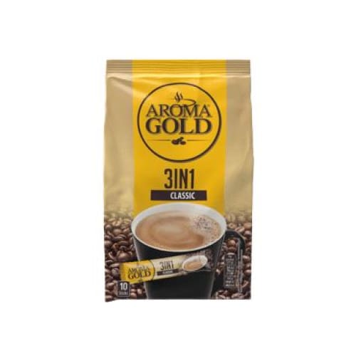 Aroma Gold 3 in 1 Classic Instant Coffee, 10 pcs. ShelHealth