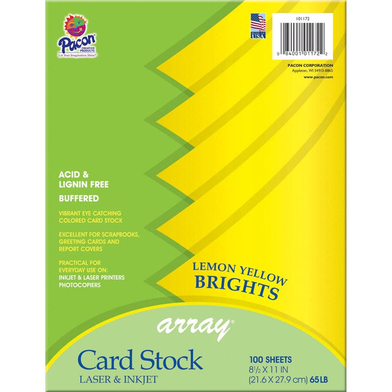 Array Card Stock Brights Lemon Yellow (Pack of 2) - Card Stock - Dixon Ticonderoga Co - Pacon