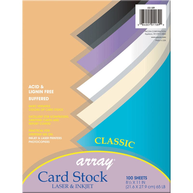 Array Card Stock Classic Colors 100 Count 8.5 X 11 (Pack of 2) - Card Stock - Dixon Ticonderoga Co - Pacon
