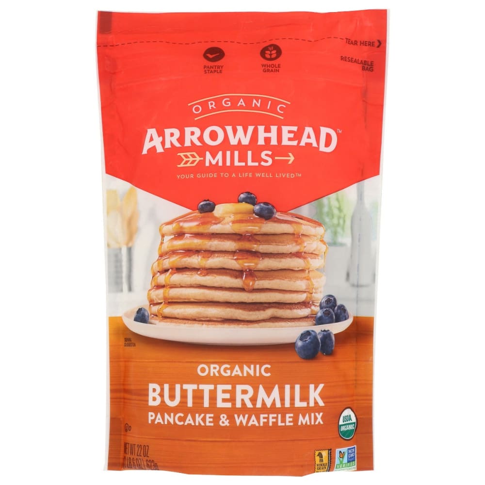 ARROWHEAD MILLS: Organic Buttermilk Pancake Waffle Mix 22 oz - Grocery > Cooking & Baking > Flours - ARROWHEAD MILLS