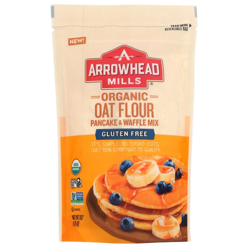 ARROWHEAD MILLS: Organic Oat Flour Pancake Waffle Mix 16 oz - Grocery > Cooking & Baking > Flours - ARROWHEAD MILLS
