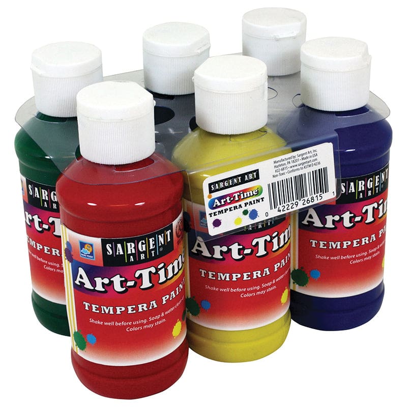 Art Time 4Oz Tempera 6St Primary Colors (Pack of 3) - Paint - Sargent Art Inc.