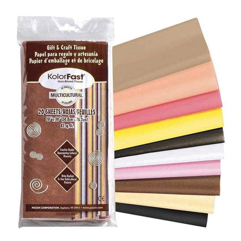 Art Tissue Multicultural 20 Shts 20 X 30 (Pack of 10) - Tissue Paper - Dixon Ticonderoga Co - Pacon