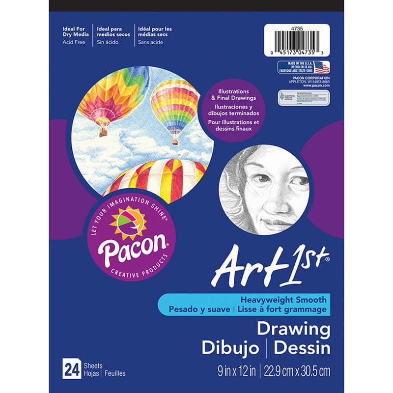 Art1St Drawing Pad 9X12 24 Sht Wht (Pack of 8) - Drawing Paper - Dixon Ticonderoga Co - Pacon