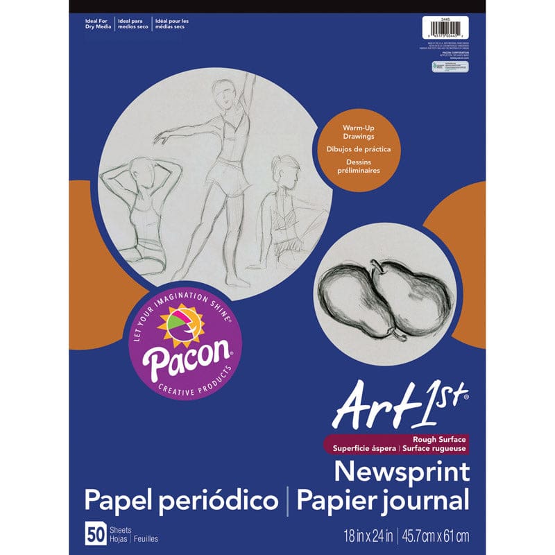 Art1St Newsprint Pad 18X24 50 Sht (Pack of 3) - News Print - Dixon Ticonderoga Co - Pacon