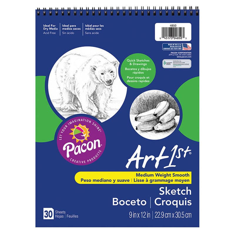 Art1St Sketch Book 9X12 30 Sht Wht (Pack of 6) - Sketch Pads - Dixon Ticonderoga Co - Pacon