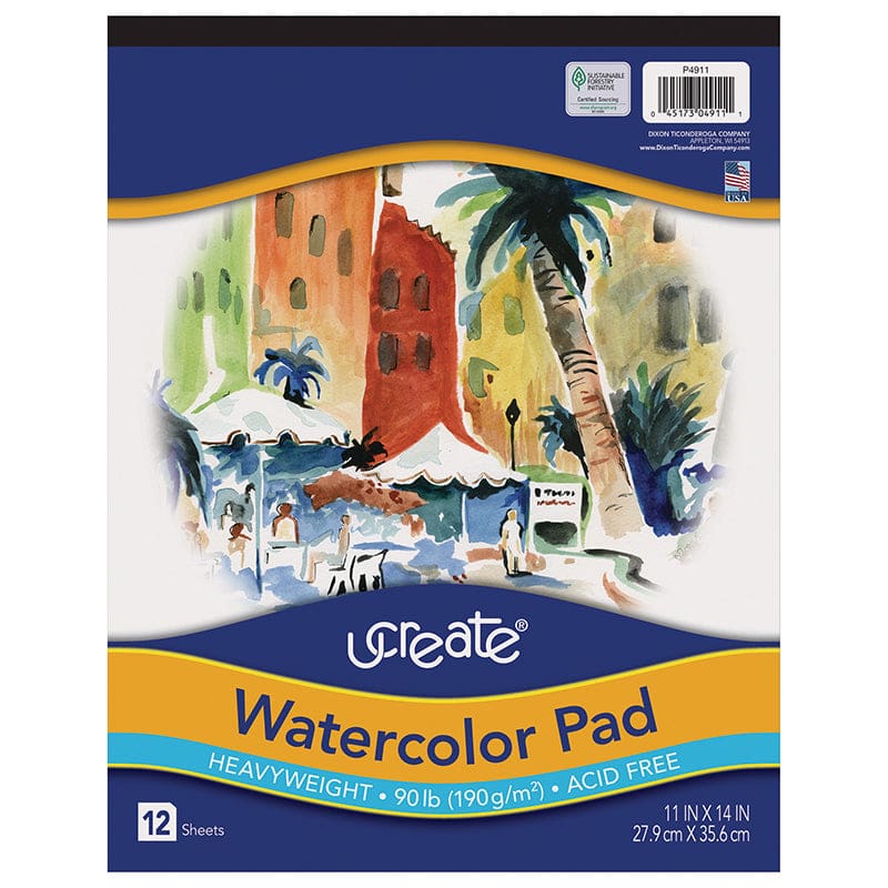 Art1St Watercolor Pad 11X14 12 Sht (Pack of 6) - Art - Dixon Ticonderoga Co - Pacon