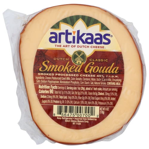 ARTIKAAS: Gouda Smoked Cheese 6 oz - Grocery > Dairy Dairy Substitutes and Eggs > Cheeses - ARTIKAAS