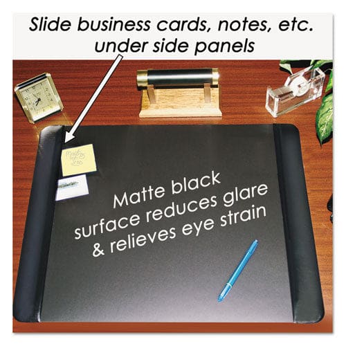 Artistic Executive Desk Pad With Antimicrobial Protection Leather-like Side Panels 36 X 20 Black - School Supplies - Artistic®