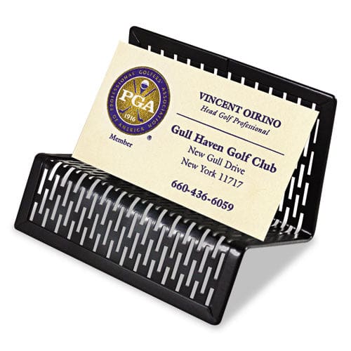 Artistic Urban Collection Punched Metal Business Card Holder Holds 50 2 X 3.5 Cards Perforated Steel Black - Office - Artistic®