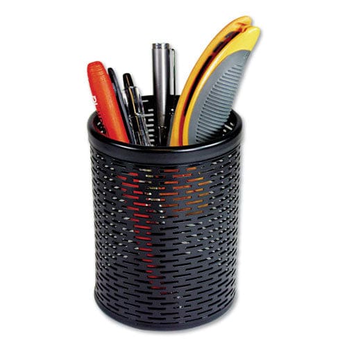 Artistic Urban Collection Punched Metal Pencil Cup 3.5 Diameter X 4.5h Black - School Supplies - Artistic®