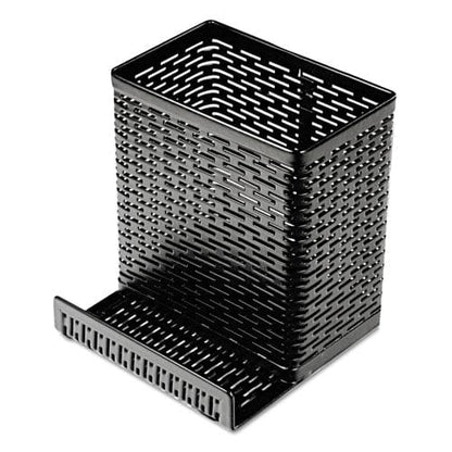 Artistic Urban Collection Punched Metal Pencil Cup/cell Phone Stand Perforated Steel 3.5 X 3.5 Black - School Supplies - Artistic®