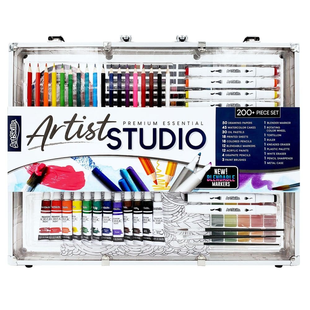 ArtSkills Essential Portable Premium Art Supply Kit 200 Pieces - Drawing & Coloring - ArtSkills