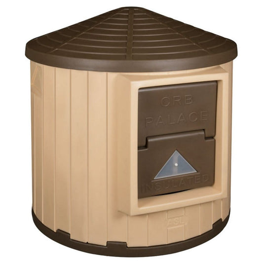 ASL Solutions Insulated Colossal Round Barn Dog House CRB Palace Tan/Brown - Dog Beds & Houses - ASL