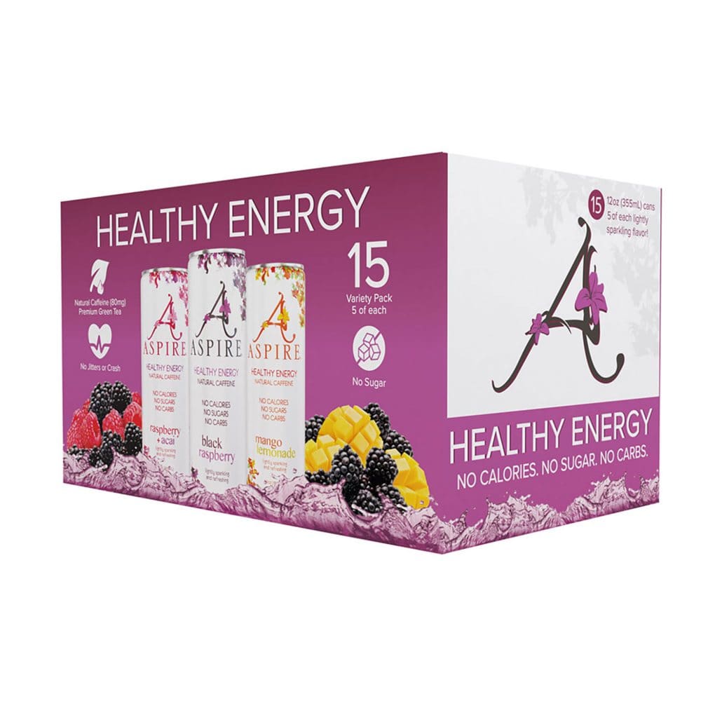Aspire Healthy Energy Assortment (12 fl. oz., 15 pk.) ShelHealth