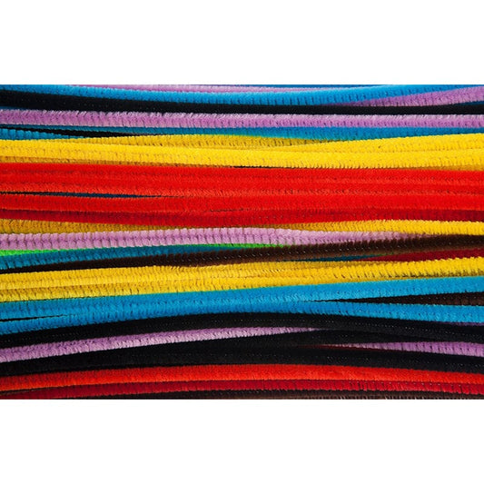 Assorted 6 Inch Chenille Stems 100 Per Pack (Pack of 12) - Chenille Stems - Charles Leonard