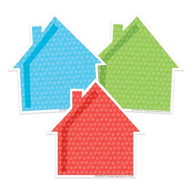 Assorted Houses Paper Cut-Outs A Teachable Town (Pack of 8) - Accents - Eureka