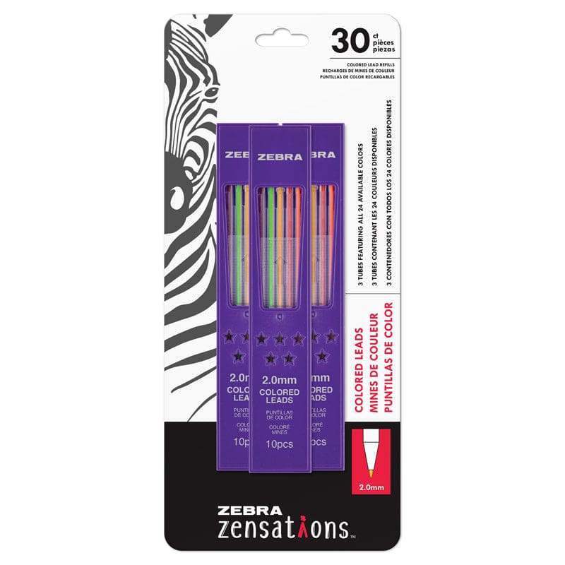 Assrtd Color Lead Refills Pack Of 3 Zensations (Pack of 8) - Pencils & Accessories - Zebra Pen Corporation