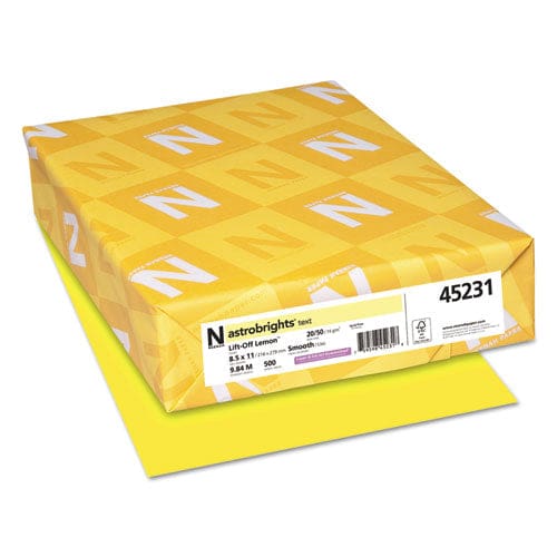 Astrobrights 20lb Color Paper 20 Lb Bond Weight 8.5 X 11 Lift-off Lemon 500/ream - School Supplies - Astrobrights®