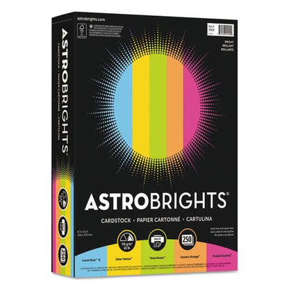 Astrobrights Color Cardstock -bright Assortment 65 Lb Cover Weight 8.5 X 11 Assorted 250/pack - School Supplies - Astrobrights®