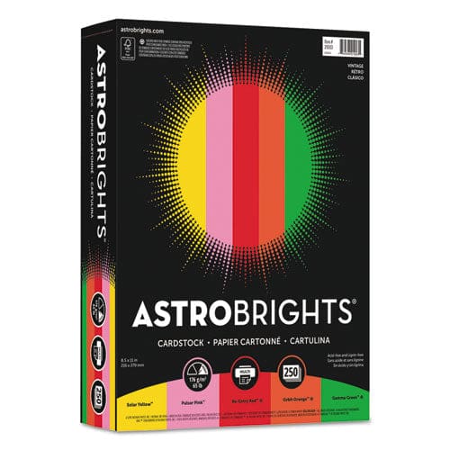 Astrobrights Color Cardstock -vintage Assortment 65 Lb Cover Weight 8.5 X 11 Assorted 250/pack - School Supplies - Astrobrights®
