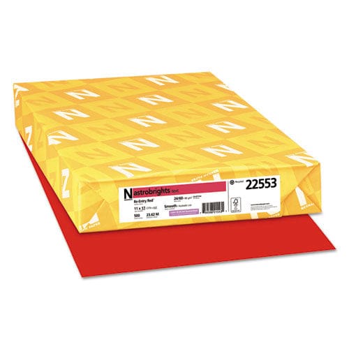 Astrobrights Color Paper 24 Lb Bond Weight 11 X 17 Re-entry Red 500/ream - School Supplies - Astrobrights®