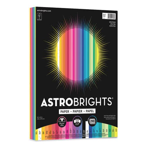 Astrobrights Color Paper - spectrum Assortment 24 Lb Bond Weight 8.5 X 11 25 Assorted Spectrum Colors 200/pack - School Supplies -