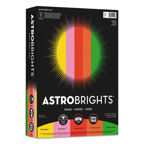 Astrobrights Color Paper -vintage Assortment 24 Lb Bond Weight 8.5 X 11 Assorted Vintage Colors 500/ream - School Supplies - Astrobrights®