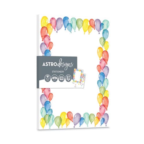 Astrodesigns Pre-printed Paper 28 Lb Bond Weight 8.5 X 11 Balloons 100/pack - School Supplies - Astrodesigns®