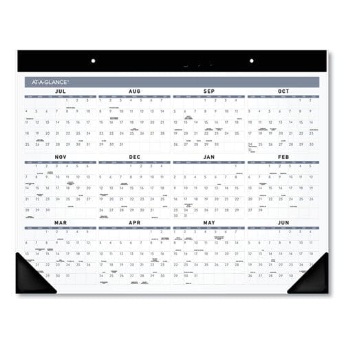 AT-A-GLANCE Academic Monthly Desk Pad 21.75 X 17 White/black Sheets Black Binding/corners 12-month (july To June): 2022 To 2023 - School