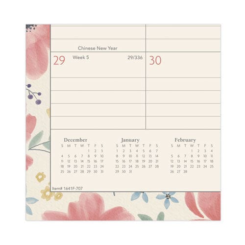 AT-A-GLANCE Badge Floral Wall Calendar Badge Floral Artwork 15 X 12 White/multicolor Sheets 12-month (jan To Dec): 2023 - School Supplies -