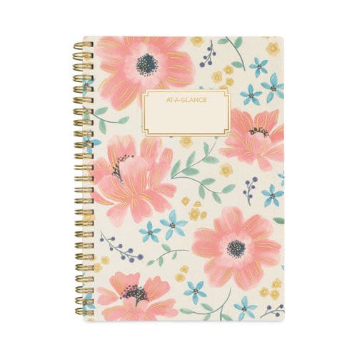 AT-A-GLANCE Badge Floral Weekly/monthly Planner Badge Floral Artwork 8.5x5.5 Blue/green/pink Cover 13-month(jan To Jan): 2023 To 2024 -