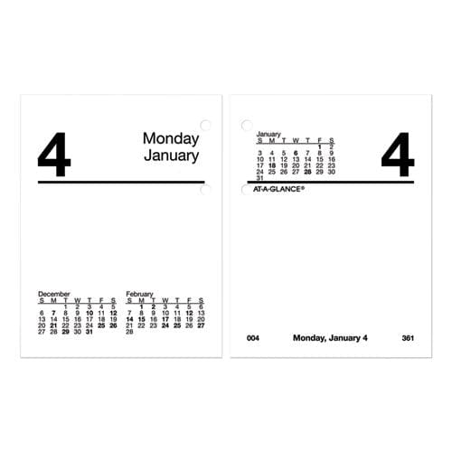 AT-A-GLANCE Compact Desk Calendar Refill 3 X 3.75 White Sheets 2023 - Office - AT-A-GLANCE®