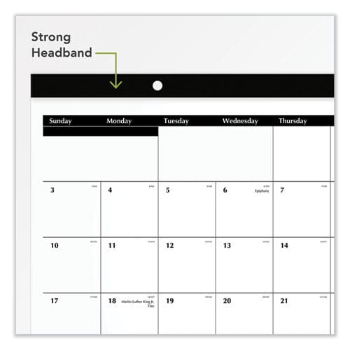 AT-A-GLANCE Compact Desk Pad 18 X 11 White Sheets Black Binding Clear Corners 12-month (jan To Dec): 2023 - School Supplies - AT-A-GLANCE®