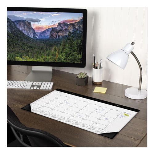 AT-A-GLANCE Contemporary Monthly Desk Pad 18 X 11 White Sheets Black Binding/corners,12-month (jan To Dec): 2023 - School Supplies -