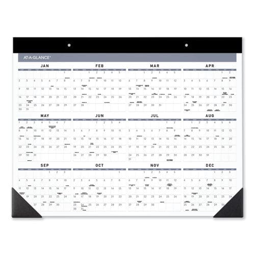 AT-A-GLANCE Contemporary Monthly Desk Pad 22 X 17 White Sheets Black Binding/corners,12-month (jan To Dec): 2023 - School Supplies -