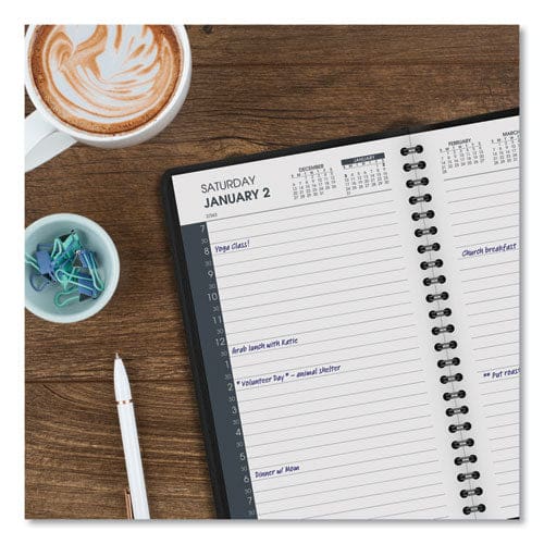 AT-A-GLANCE Daily Appointment Book With 30-minute Appointments 8 X 5 Black Cover 12-month (jan To Dec): 2023 - School Supplies -