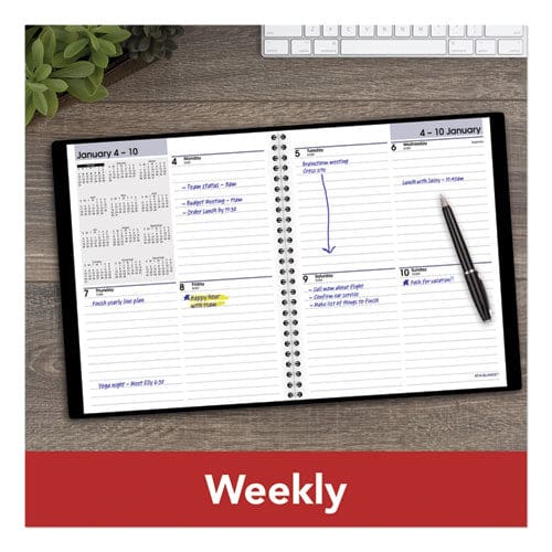 AT-A-GLANCE Dayminder Open-schedule Weekly Appointment Book 8.75 X 7 Black Cover 12-month (jan To Dec): 2023 - School Supplies -