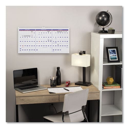 AT-A-GLANCE Deluxe Three-month Reference Wall Calendar Horizontal Orientation 24 X 12 White Sheets 15-month (dec-feb): 2022 To 2024 - School